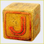 Bauklotz mit Buchstabe J