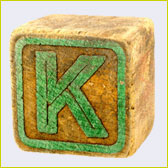 Bauklotz mit Buchstabe K