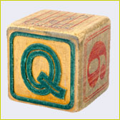 Bauklotz mit Buchstabe Q