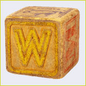Bauklotz mit Buchstabe W