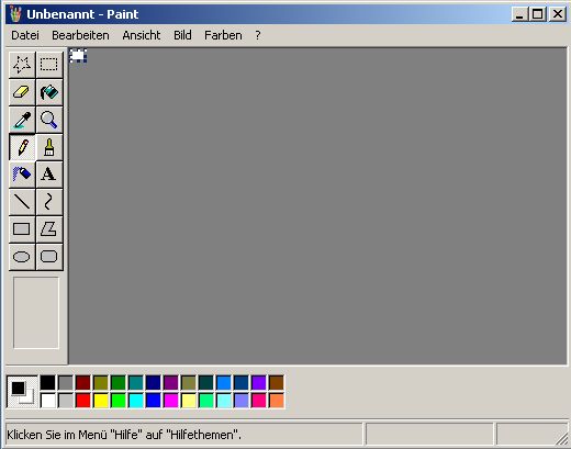 Screenshot des Malprogramms "Paint"