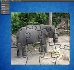 Screenshot mit Puzzlemotiv: Babyelefant; © (BIBER) Schulen ans Netz