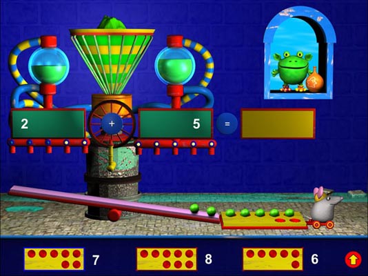 Screenshot aus dem Spiel: Fragenbr - Spielend Mathe lernen mit den kleinen Geistern;  Spielend lernen Verlag