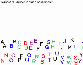 Screenshot Smart-Tafelbild Buchstaben;  (BIBER) Schulen ans Netz