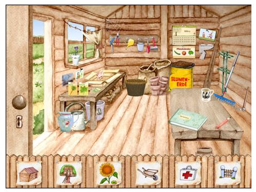 Screenshot aus dem Spiel: Gartenhaus Screenshot aus dem Spiel: Gartenhaus