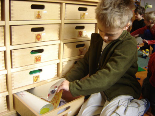 Kind öffnet seine Schublade; © (BIBER) Schulen ans Netz Kind öffnet seine Schublade; © (BIBER) Schulen ans Netz