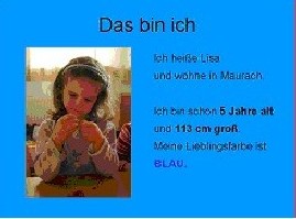 Powerpointfolie von Lisa "Das bin ich";  (BIBER) Schulen ans Netz