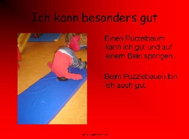 Powerpointfolie Meine Strken _ Purzelbume;  (BIBER) Schulen ans Netz